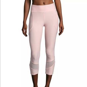 X by Gottex Pink Mesh Detail Capri Legging M